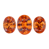 Сет из трёх спессартинов, 2-4,15ct и 1-3,88ct