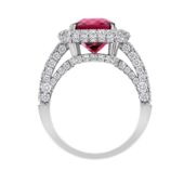 Кольцо с турмалином рубеллитом и бриллиантами, белое золото