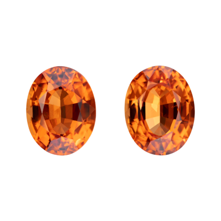 Сет из двух спессартинов, Овал, 9,58 ct 1