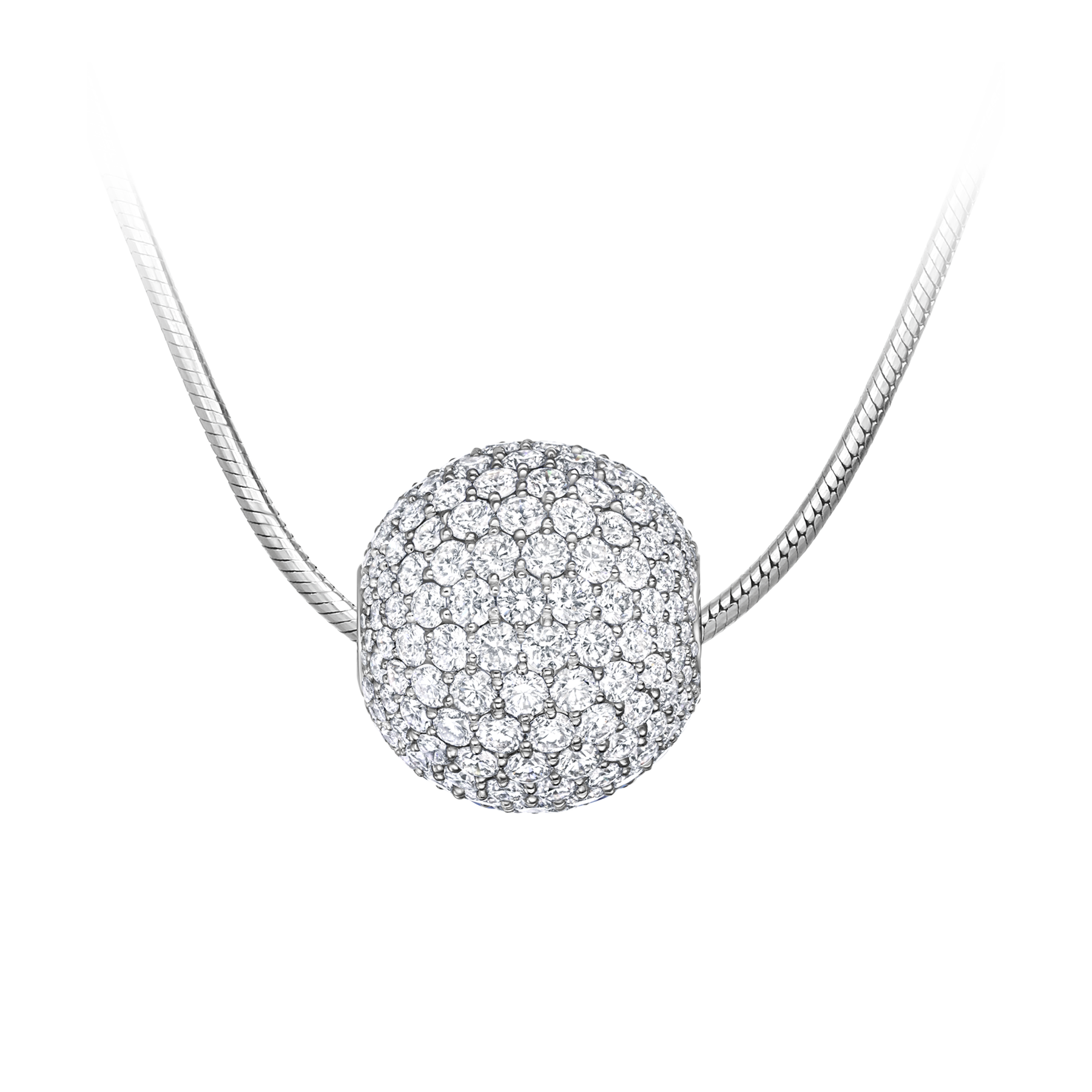 Подвес с бриллиантами, белое золото