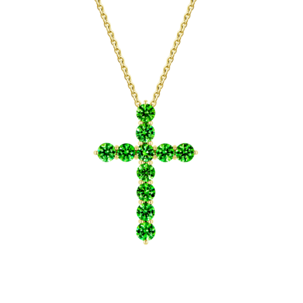 Колье с демантоидами и бриллиантом, желтое золото