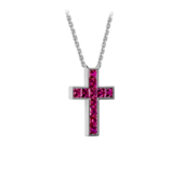 Подвес с рубинами, белое золото