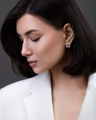 Серьги со шпинелью и бриллиантами, белое золото