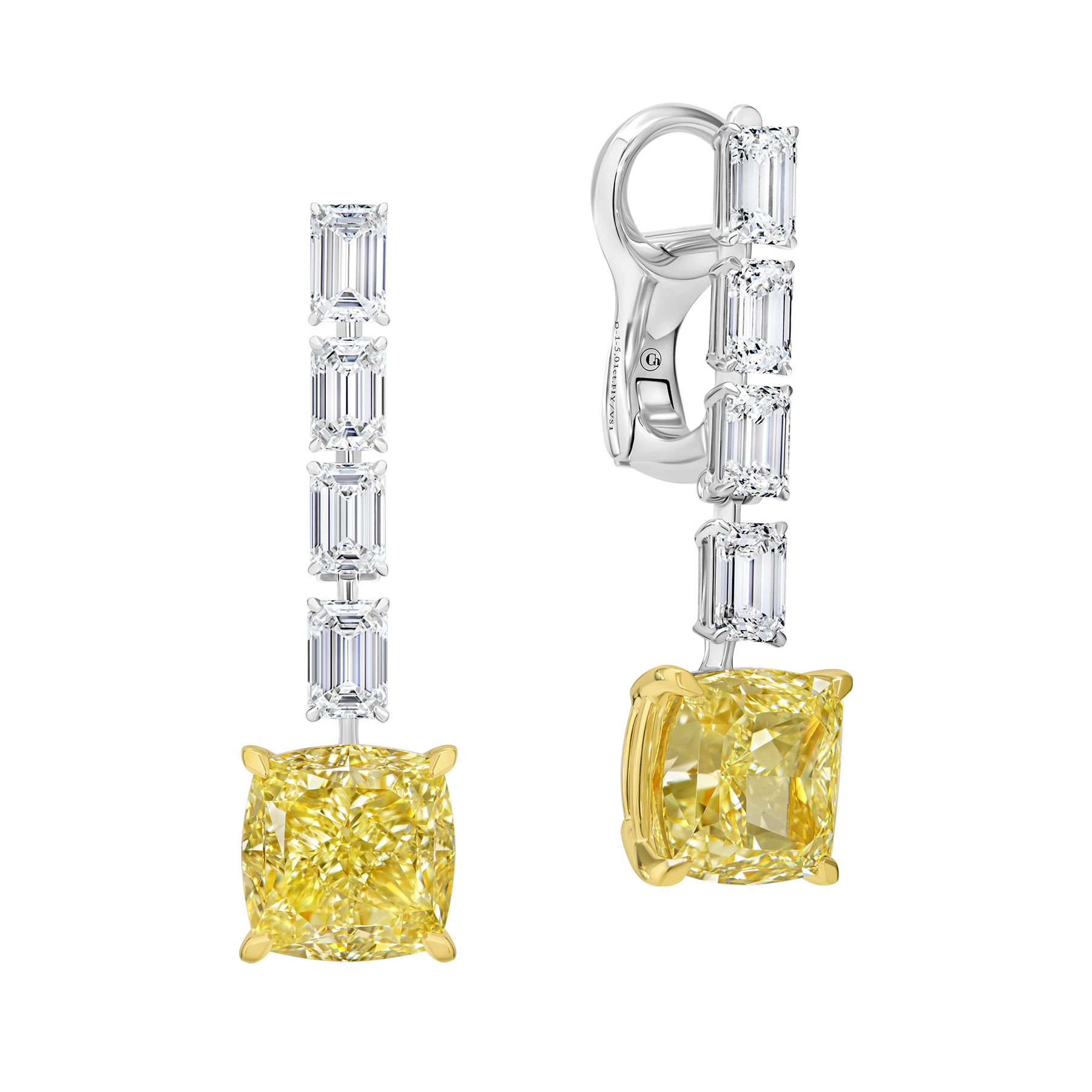 Серьги с бриллиантами, белое золото