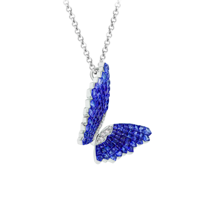 Подвес с сапфирами и бриллиантами, белое золото 2