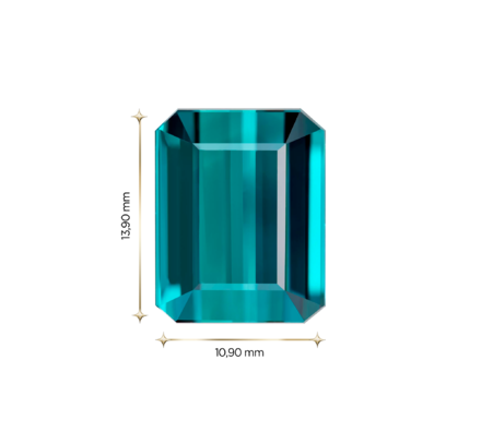 Турмалин Индиголит, Октагон, 12,01ct 3