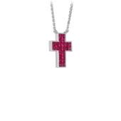 Колье-подвес с рубинами, белое золото