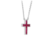 Колье-подвес с рубинами, белое золото