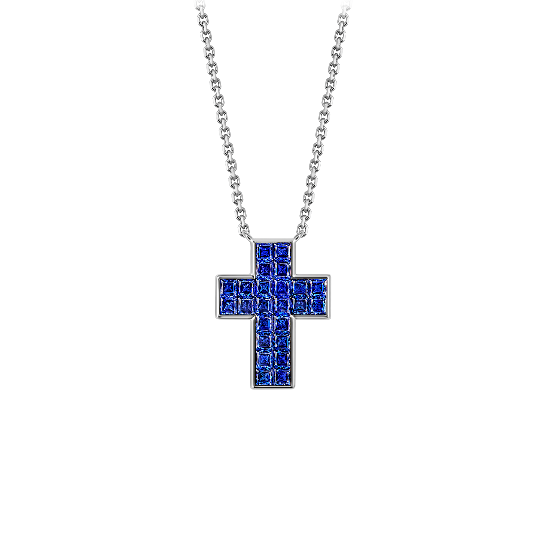 Колье с сапфирами, белое золото