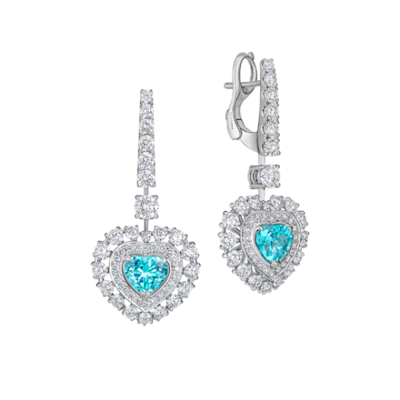 Серьги с турмалинами параиба и бриллиантами, белое золото