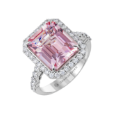 Кольцо с морганитом и бриллиантами, белое золото