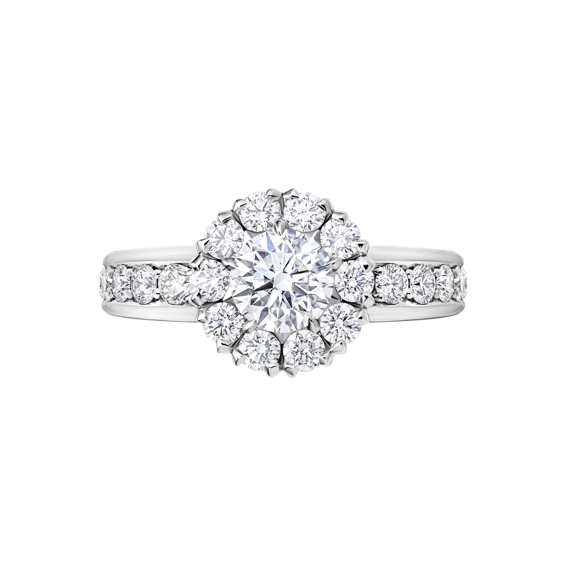 Кольцо с бриллиантами, белое золото