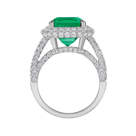 Кольцо с изумрудом и бриллиантами, белое золото 3