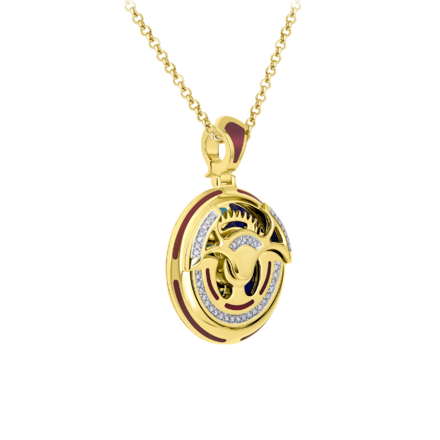 Подвес с бриллиантами, желтое золото, н.керамика 2