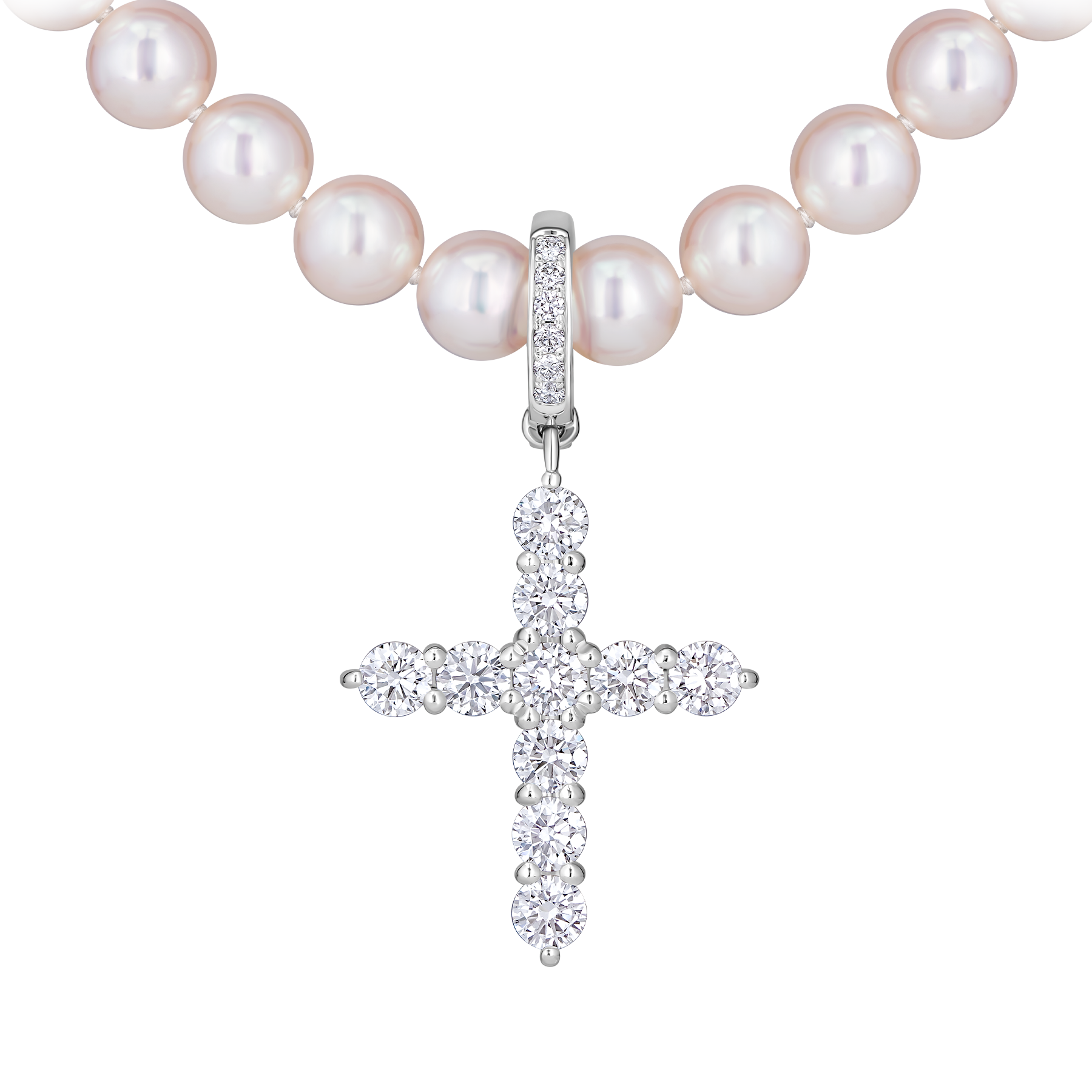 Подвес с бриллиантами, белое золото