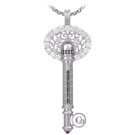 Подвес с рубином и бриллиантами, белое золото