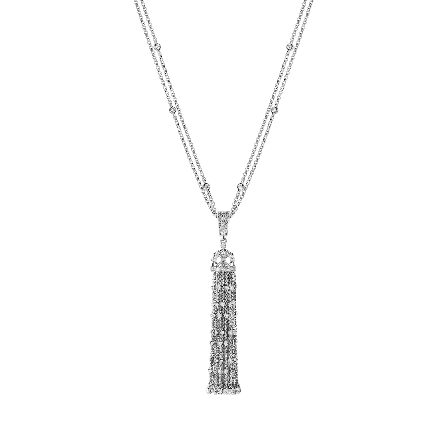 Подвес с бриллиантами, белое золото