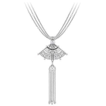 Подвес с бриллиантами и рубинами, белое золото 4