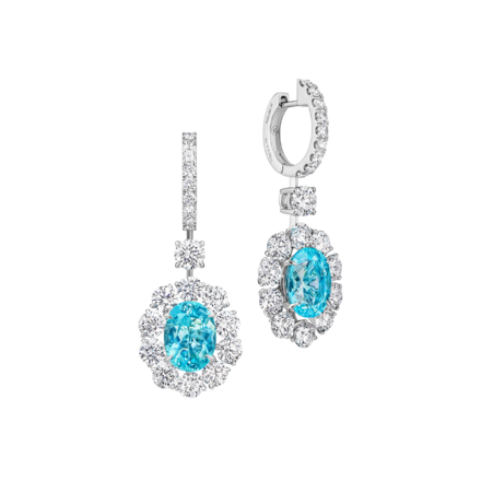 Серьги с турмалинами параиба и бриллиантами, белое золото