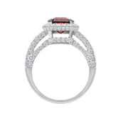 Кольцо с турмалином рубеллитом и бриллиантами, белое золото