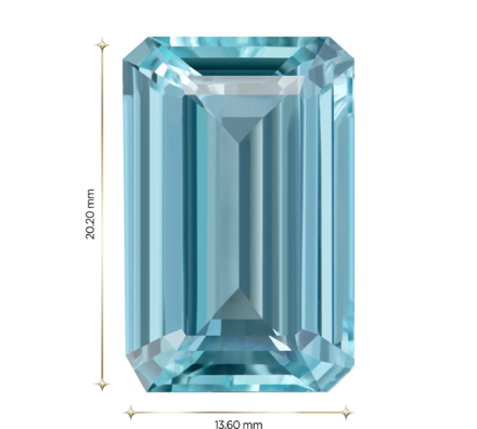 Аквамарин, Изумрудная огранка, 19,46 ct 3