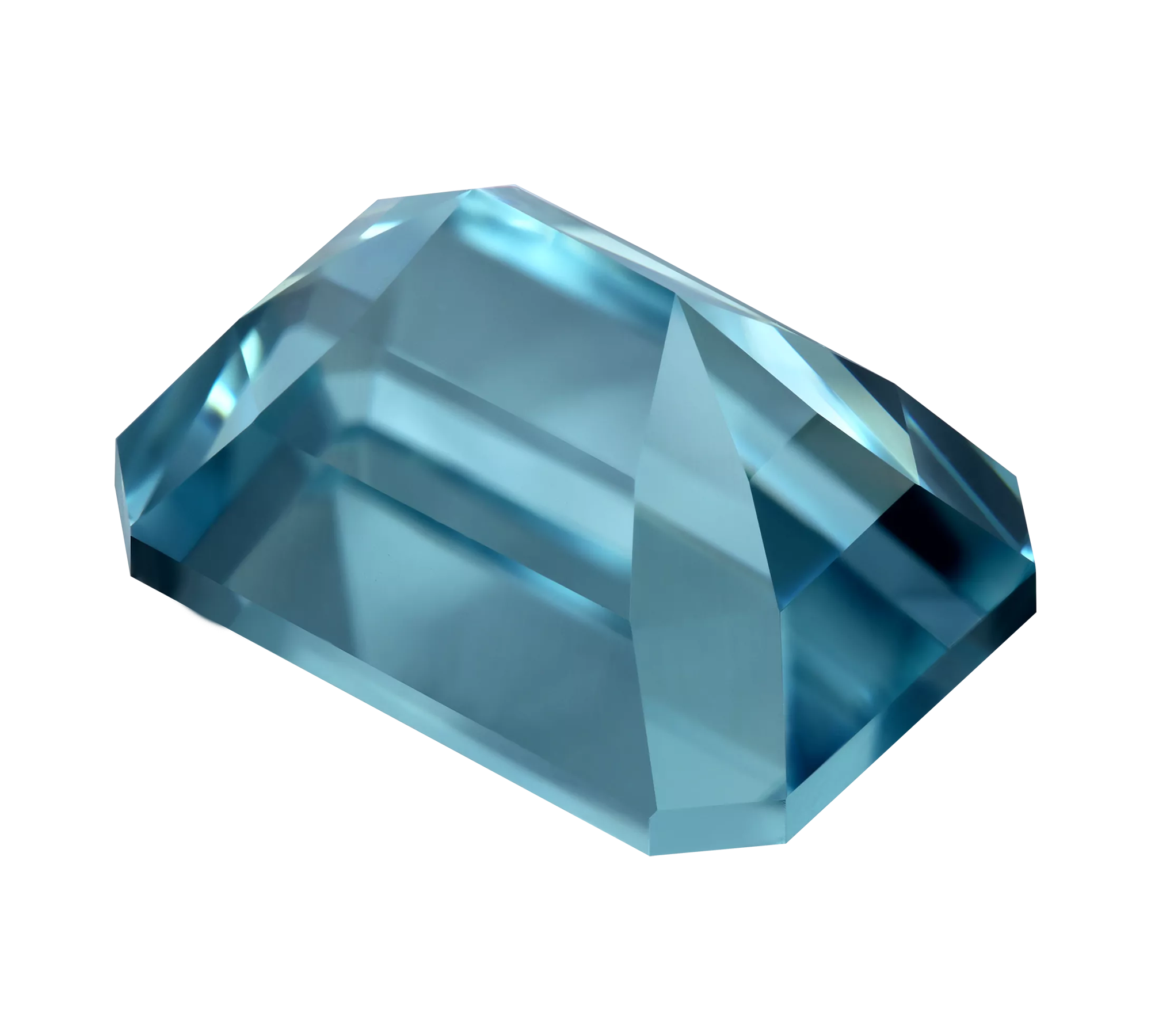 Аквамарин, Изумрудная огранка, 14,86 ct