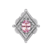 Кольцо с морганитом и бриллиантами, белое золото