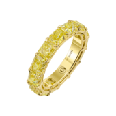 Кольцо с желтыми бриллиантами, желтое золото