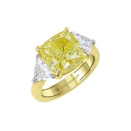 Кольцо с бриллиантами, желтое золото