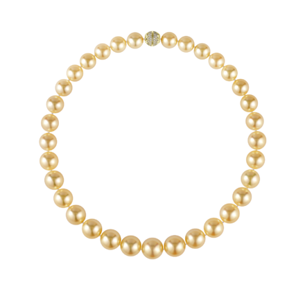 Колье с жемчугом и бриллиантами, желтое золото