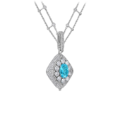 Подвес с турмалином параиба и бриллиантами, белое золото