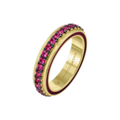 Кольцо с рубинами, желтое золото