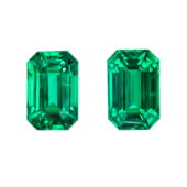 Сет из двух изумрудов ZAMBIA, Октагон, 5,75ct /6,2ct
