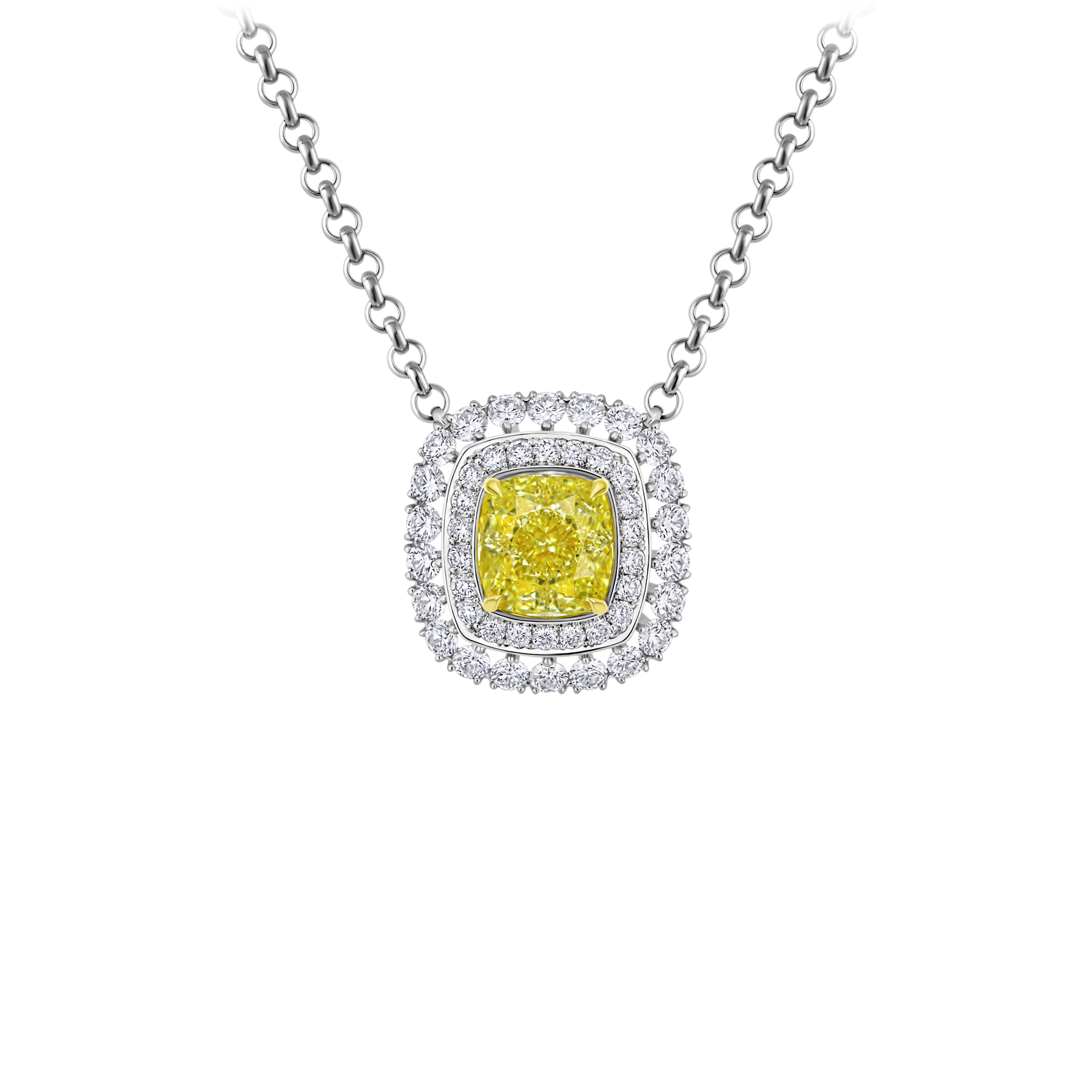 Колье с бриллиантами, белое золото