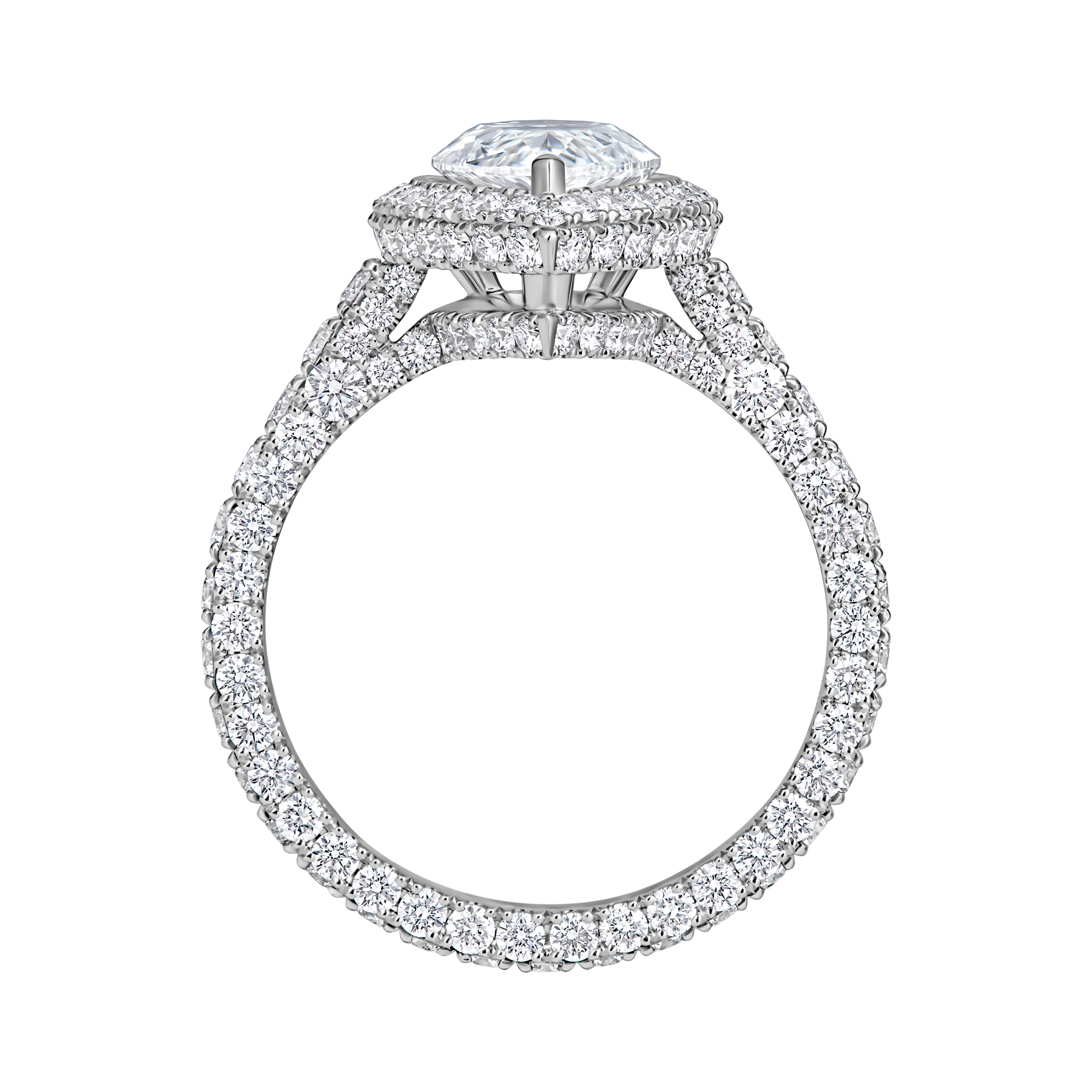 Кольцо с бриллиантами, белое золото