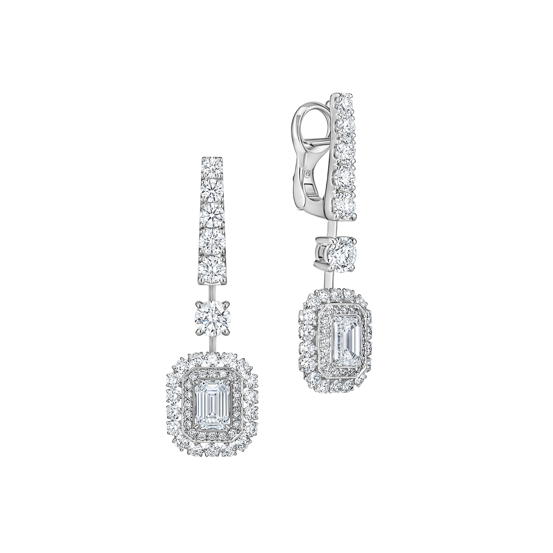 Серьги с бриллиантами, белое золото