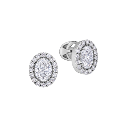 Пусеты с бриллиантами, белое золото