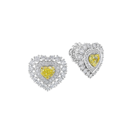 Пусеты с бриллиантами, белое золото