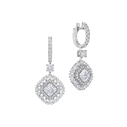 Серьги с бриллиантами, белое золото