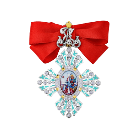 Брошь с бриллиантами, белое золото