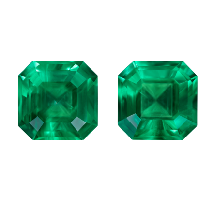 Сет из двух изумрудов Muzo Green, COLOMBIA, Октагон, 9,05ct /8,13ct 1