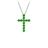 Колье с демантоидами и бриллиантом, белое золото