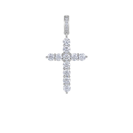 Подвес с бриллиантами, белое золото