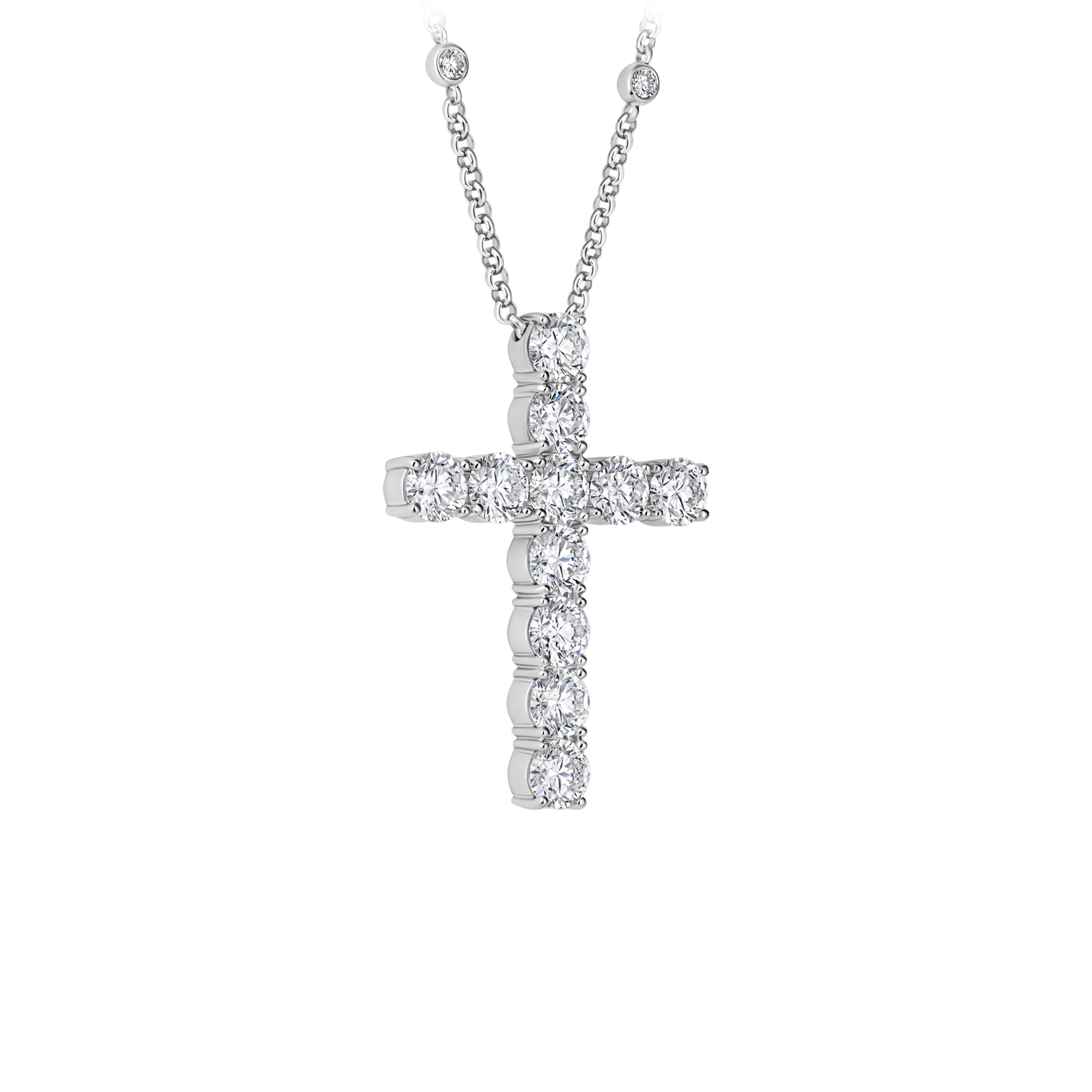 Колье с бриллиантами, белое золото