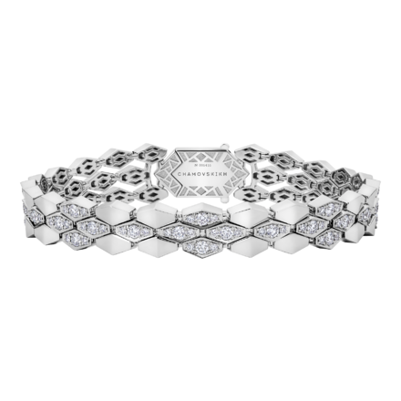 Браслет с бриллиантами, белое золото