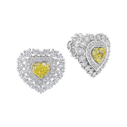 Пусеты с бриллиантами, белое золото