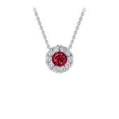 Колье с рубином и бриллиантами, белое золото