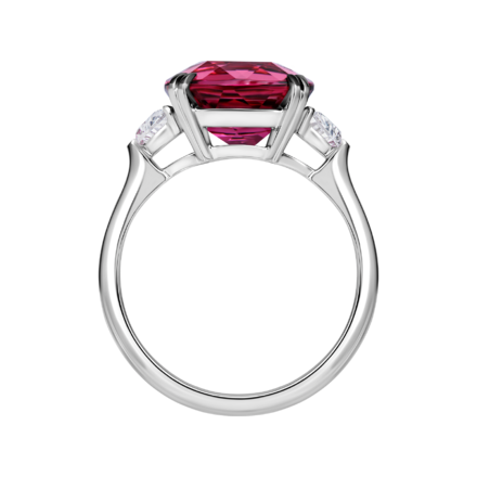 Кольцо с турмалином рубеллитом и бриллиантами, белое золото 3