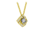 Колье с бриллиантами, желтое золото, нанокерамика