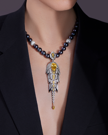 Колье с желтыми сапфирами, бриллиантами и жемчугом, белое золото, н.керамика 3